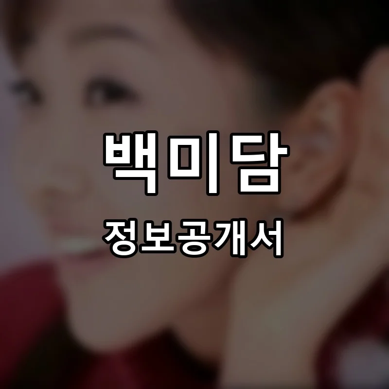 백미담 프랜차이즈 창업 비용 정보공개서 요약