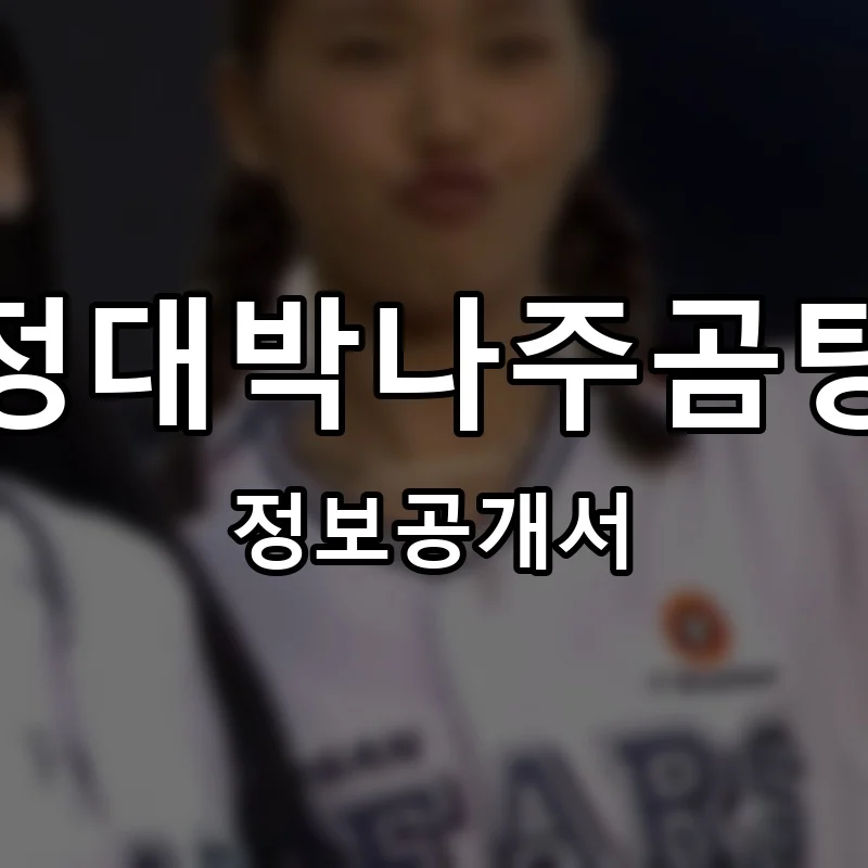 정대박나주곰탕 프랜차이즈 창업 비용 정보공개서 요약