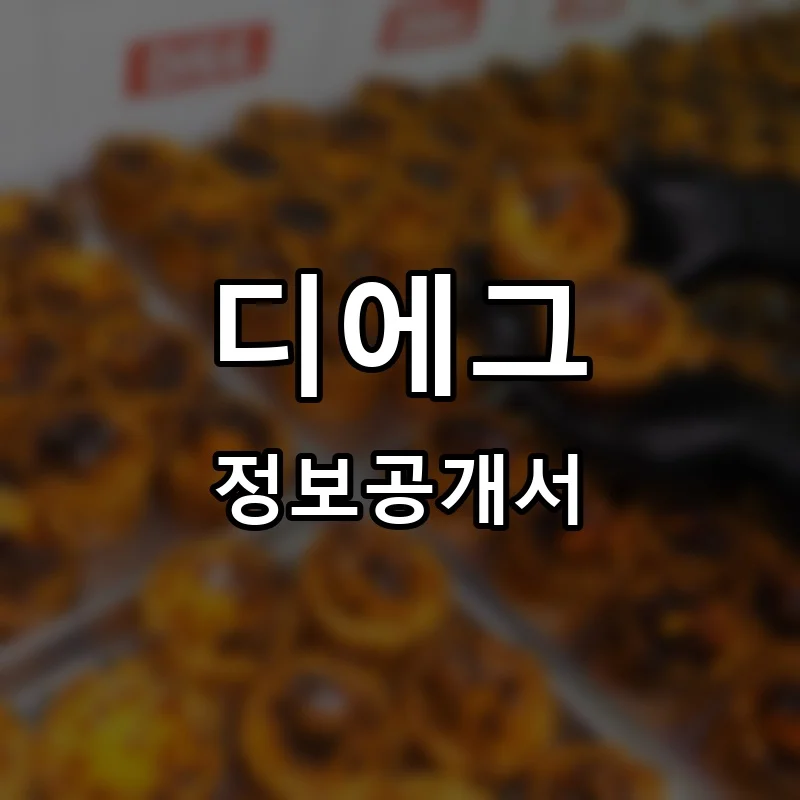 디에그 프랜차이즈 정보공개서 요약 2025.07.01