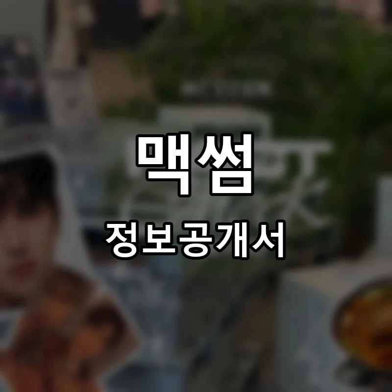 맥썸 프랜차이즈 창업 비용 정보공개서 요약