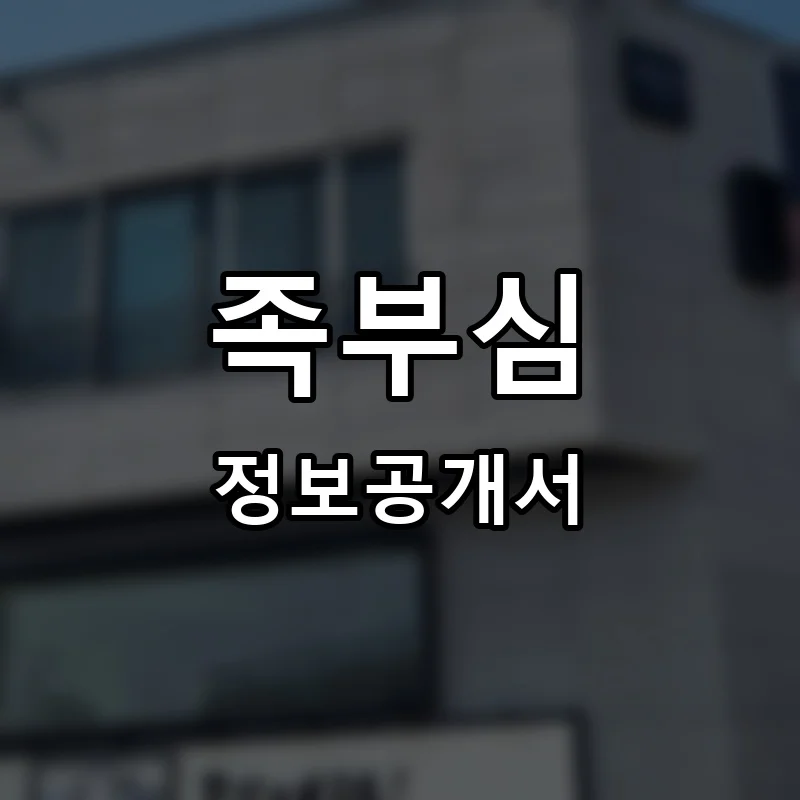 족부심 프랜차이즈 창업 비용 정보공개서 요약