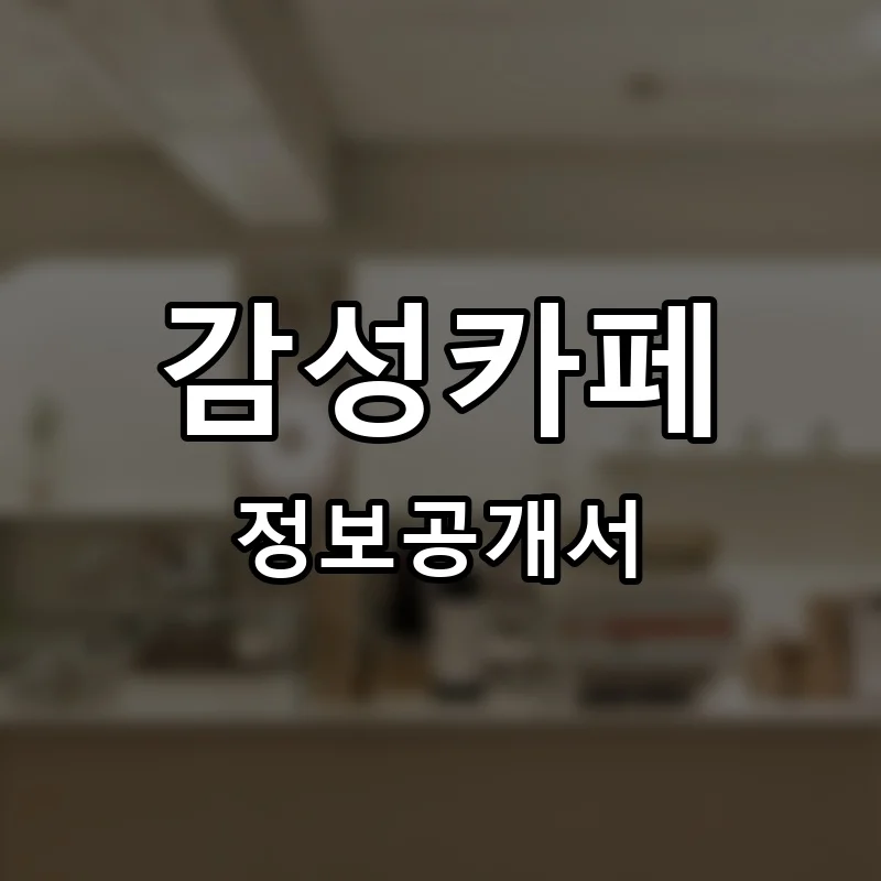 감성카페 프랜차이즈 정보공개서 요약 2025.07.07