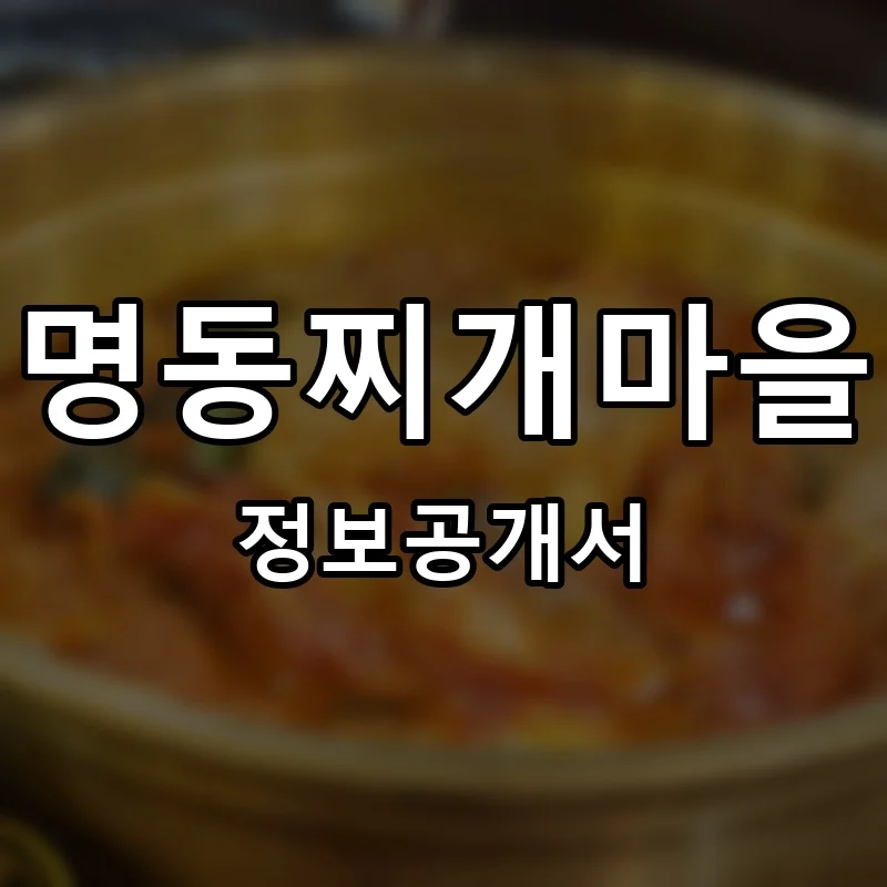 명동찌개마을 프랜차이즈 창업 비용 정보공개서 요약