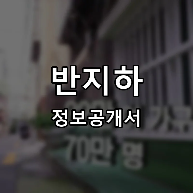 반지하 프랜차이즈 창업 비용 정보공개서 요약