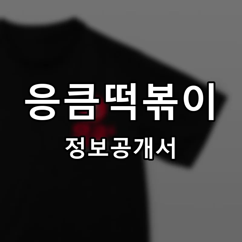 응큼떡볶이 프랜차이즈 창업 비용 정보공개서 요약