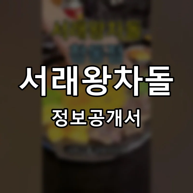서래왕차돌 프랜차이즈 창업 비용 정보공개서 요약