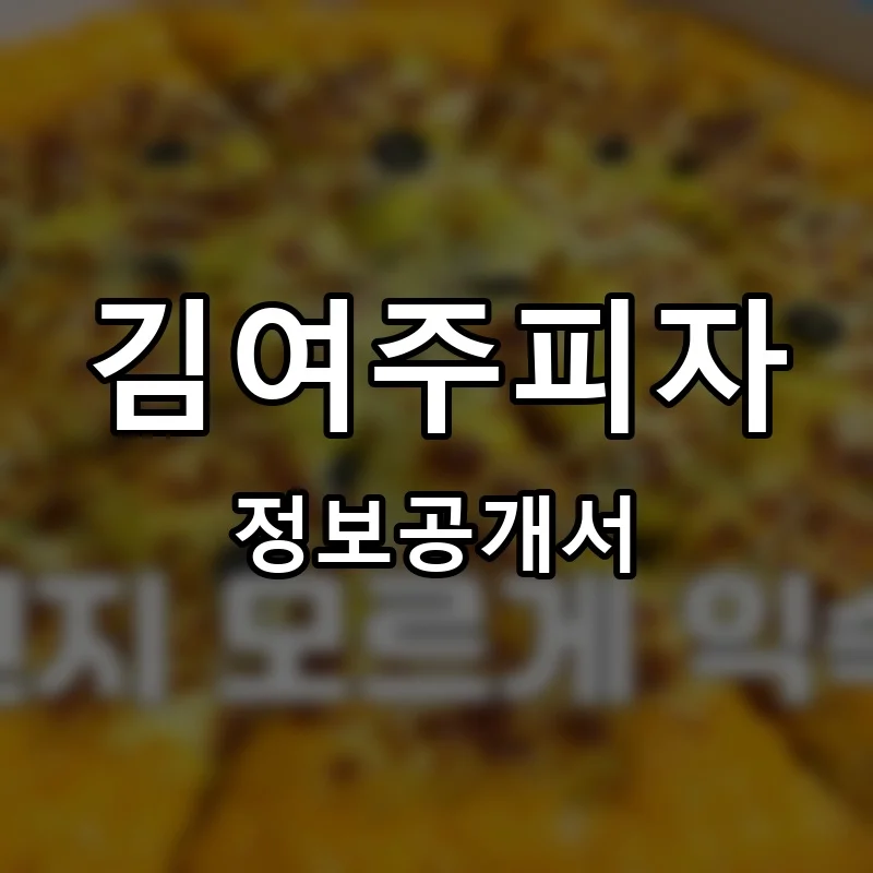 김여주피자 프랜차이즈 정보공개서 요약 2025.07.10
