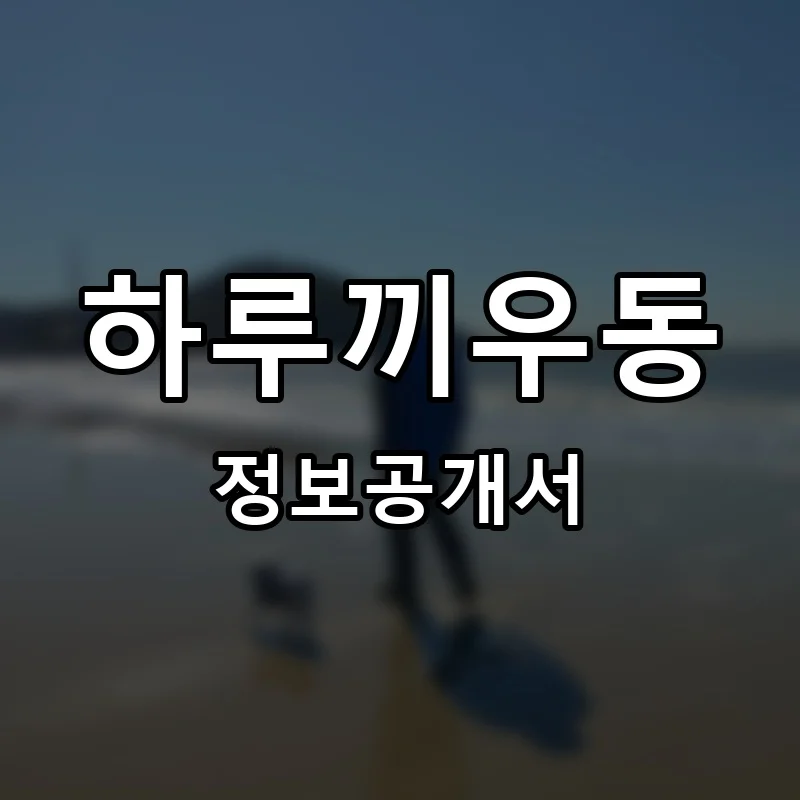 하루끼우동 프랜차이즈 정보공개서