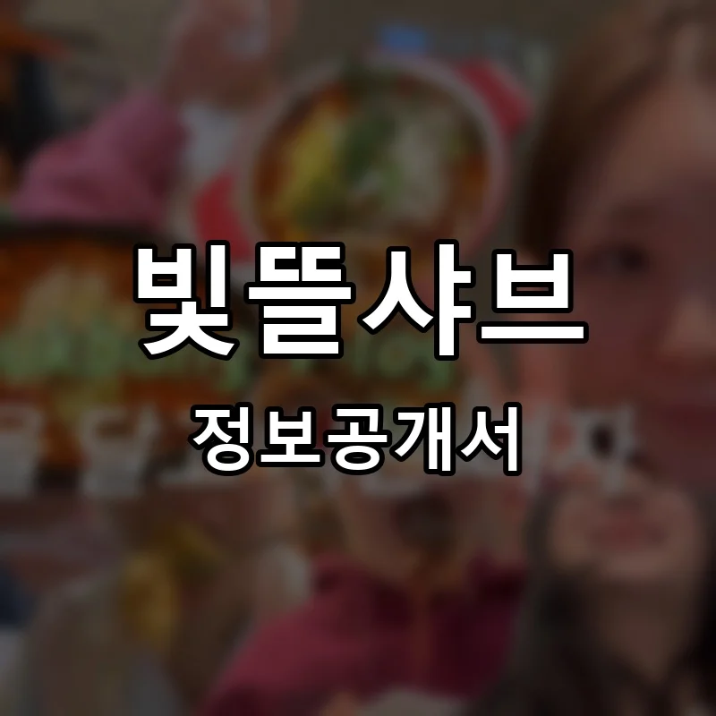 빛뜰샤브 프랜차이즈 창업 비용 정보공개서 요약
