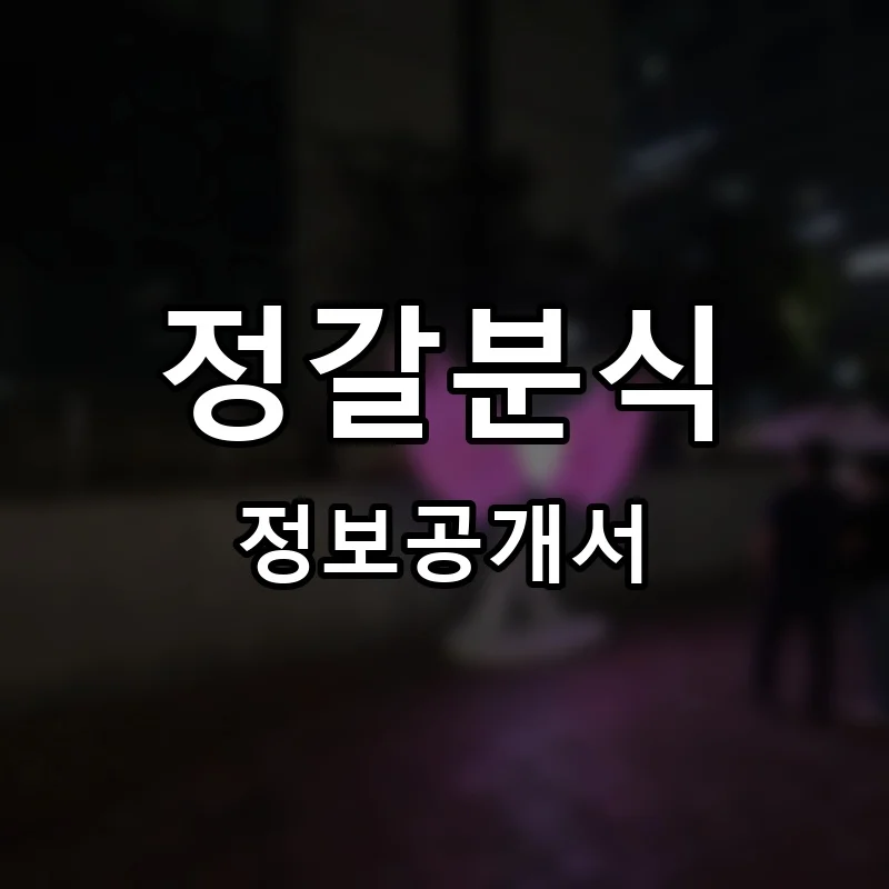 정갈분식 프랜차이즈 창업 비용 정보공개서 요약