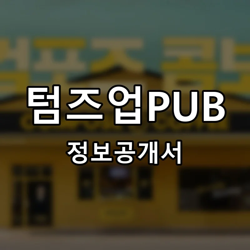 텀즈업PUB 프랜차이즈 정보공개서