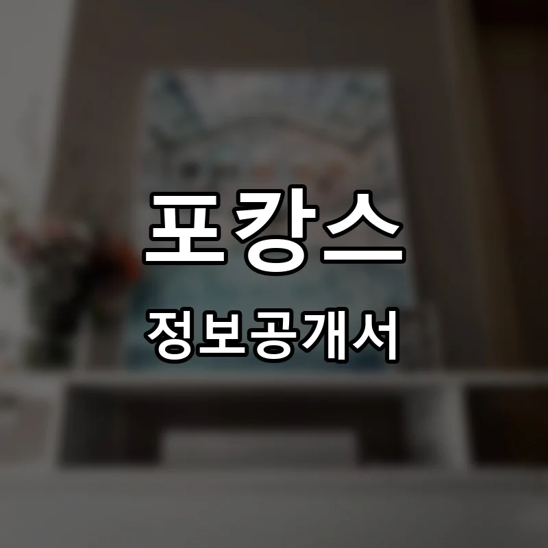 포캉스 프랜차이즈 정보공개서