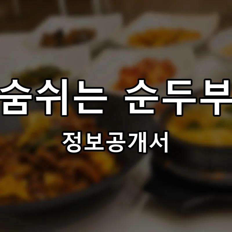 숨쉬는 순두부 프랜차이즈 창업 비용 정보공개서 요약