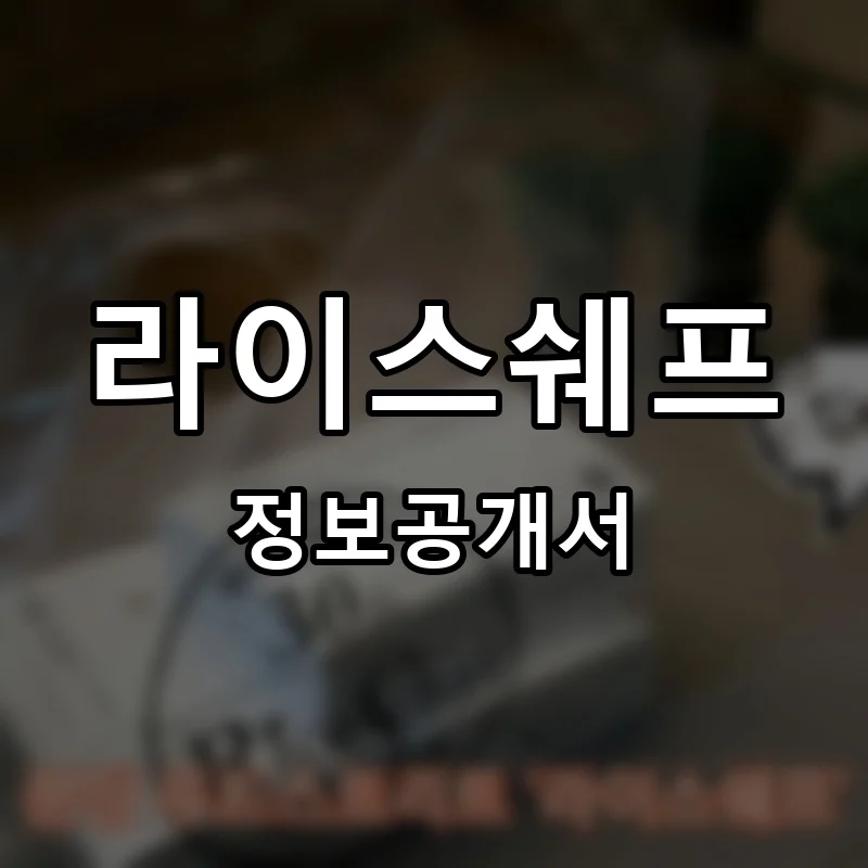 라이스쉐프 프랜차이즈 창업 비용 정보공개서 요약