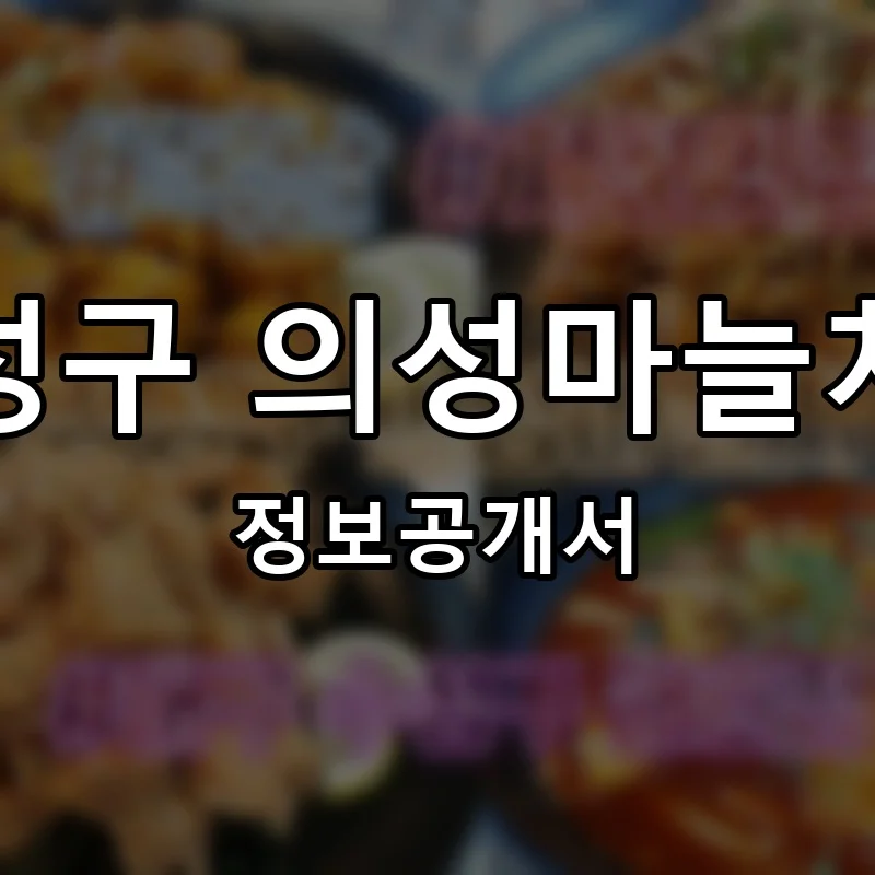 김성구 의성마늘치킨 프랜차이즈 창업 비용 정보공개서 요약