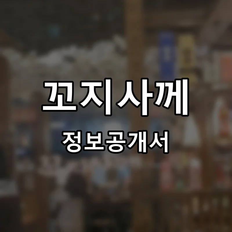꼬지사께 프랜차이즈 창업 비용 정보공개서 요약