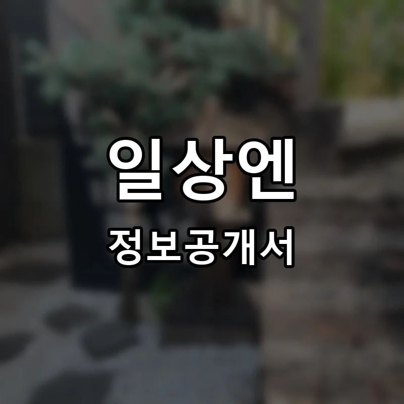일상엔 프랜차이즈 창업 비용 정보공개서 요약