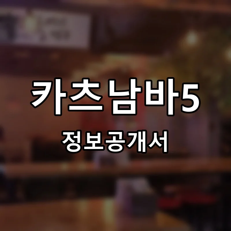 카츠남바5 프랜차이즈 창업 비용 정보공개서 요약