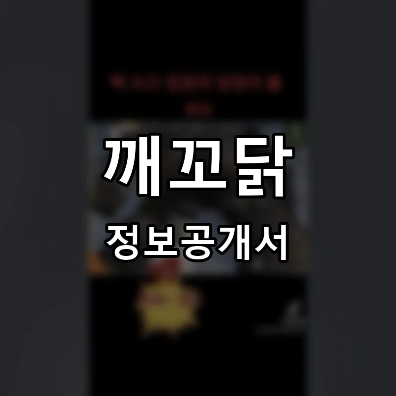 깨꼬닭 프랜차이즈 창업 비용 정보공개서 요약