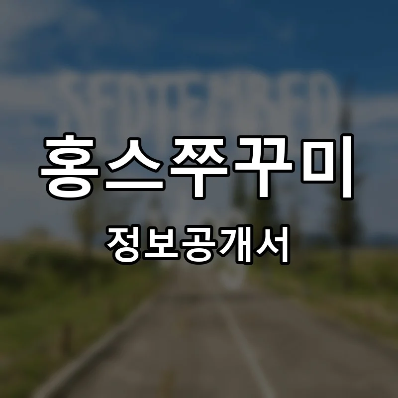 홍스쭈꾸미 프랜차이즈 정보공개서