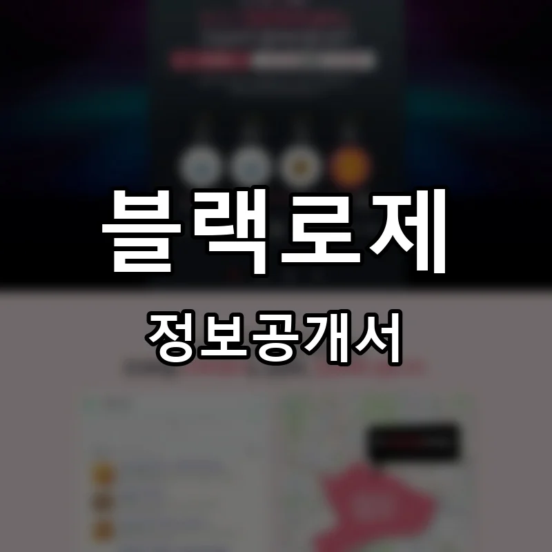 블랙로제 프랜차이즈 창업 비용 정보공개서 요약