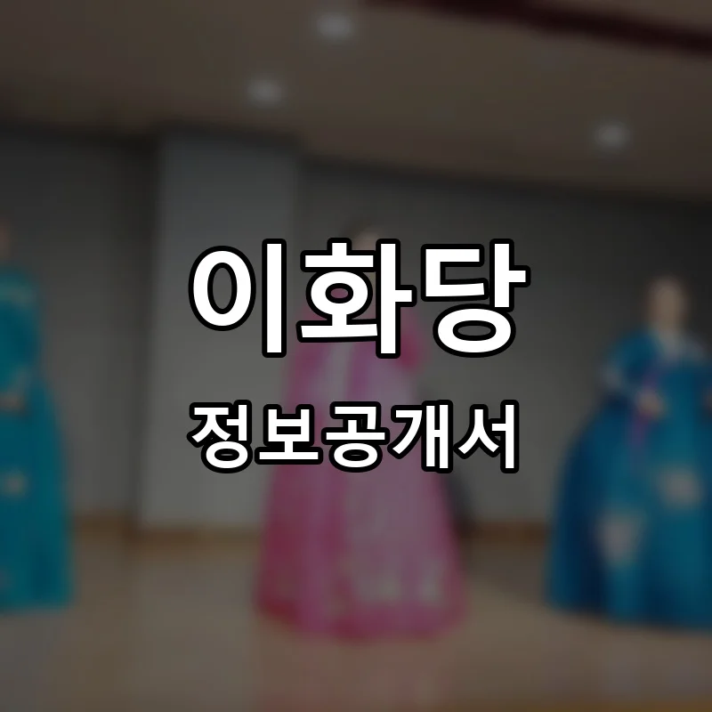 이화당 프랜차이즈 창업 비용 정보공개서 요약