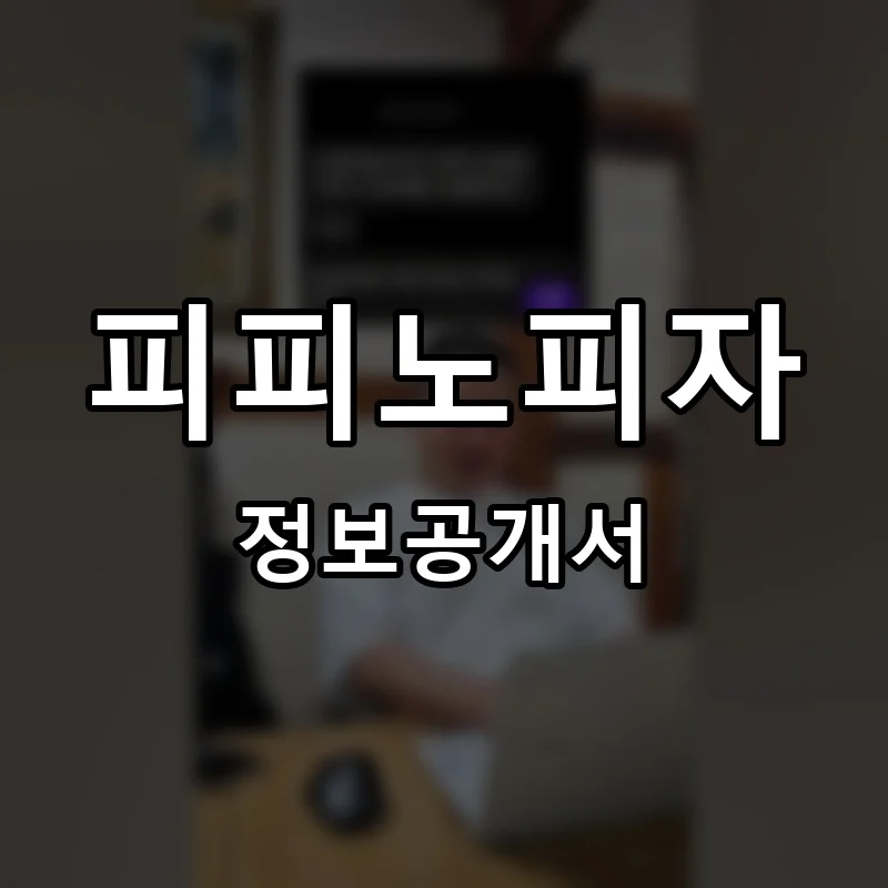 피피노피자 프랜차이즈 정보공개서