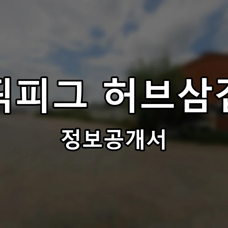 픽피그 허브삼겹 프랜차이즈 정보공개서