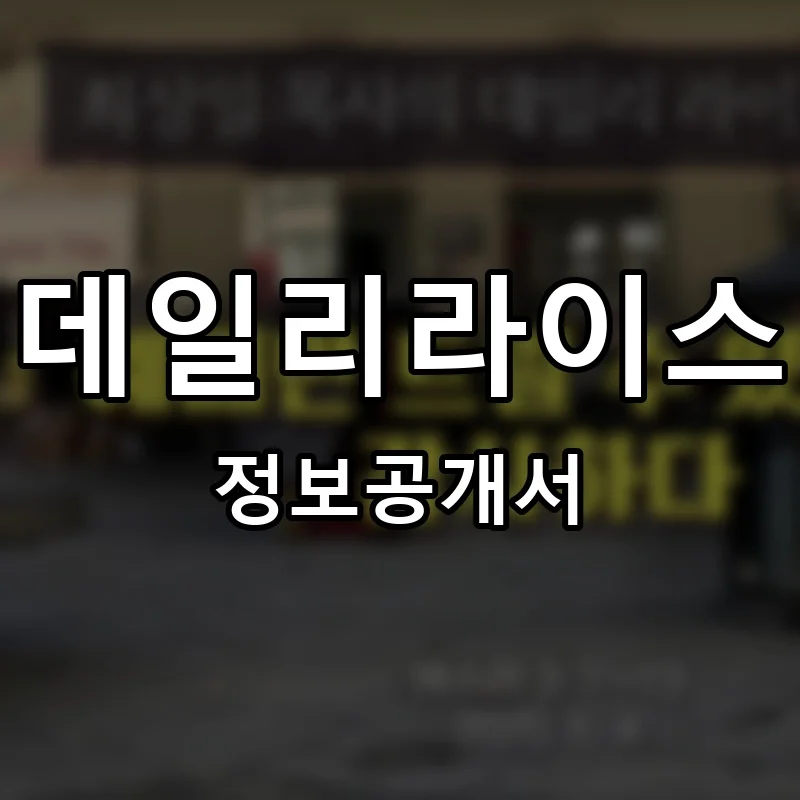 데일리라이스 프랜차이즈 창업 비용 정보공개서 요약