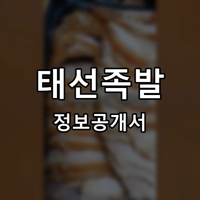 태선족발 프랜차이즈 창업 비용 정보공개서 요약