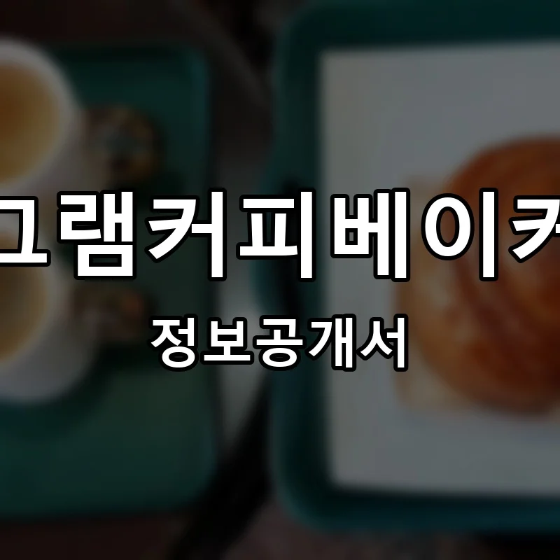 빅그램커피베이커리 프랜차이즈 창업 비용 정보공개서 요약