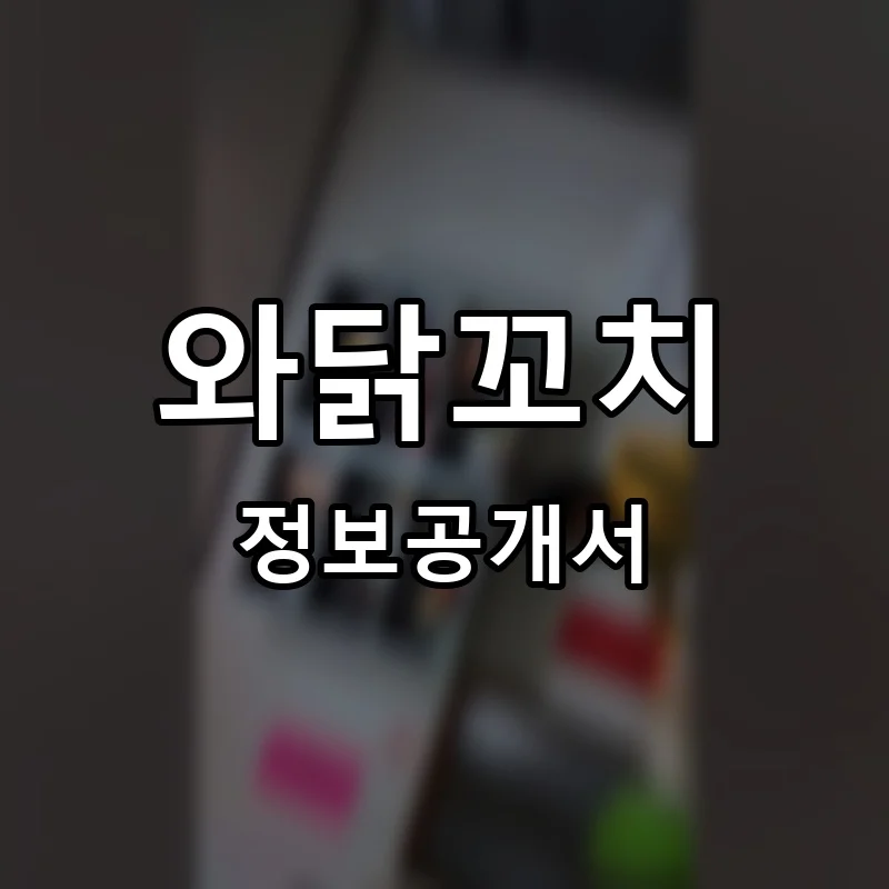 와닭꼬치 프랜차이즈 창업 비용 정보공개서 요약