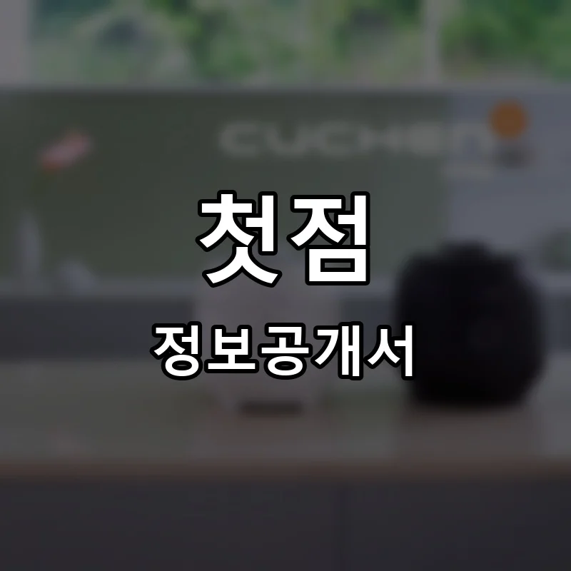 첫점 프랜차이즈 창업 비용 정보공개서 요약