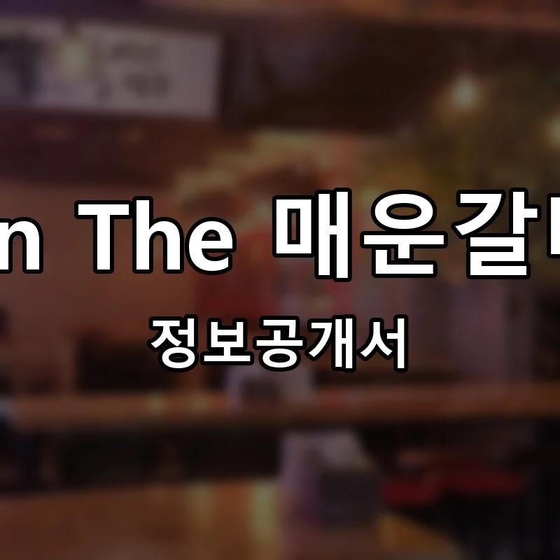 Girin The 매운갈비찜 창업 프랜차이즈 정보공개서 요약 2025.08.11