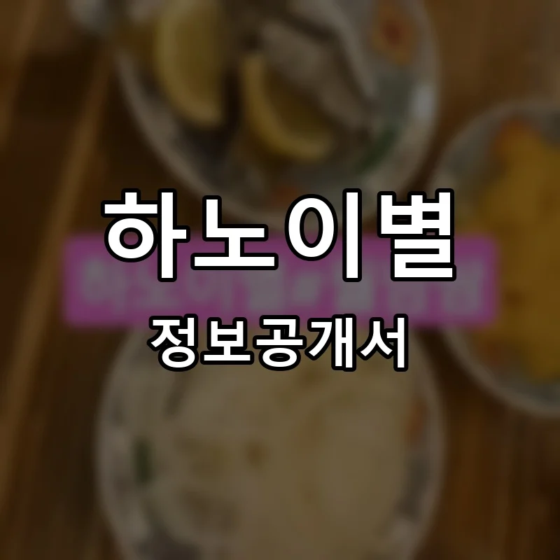 하노이별 프랜차이즈 정보공개서