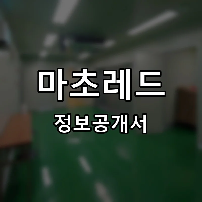 마초레드 프랜차이즈 창업 비용 정보공개서 요약