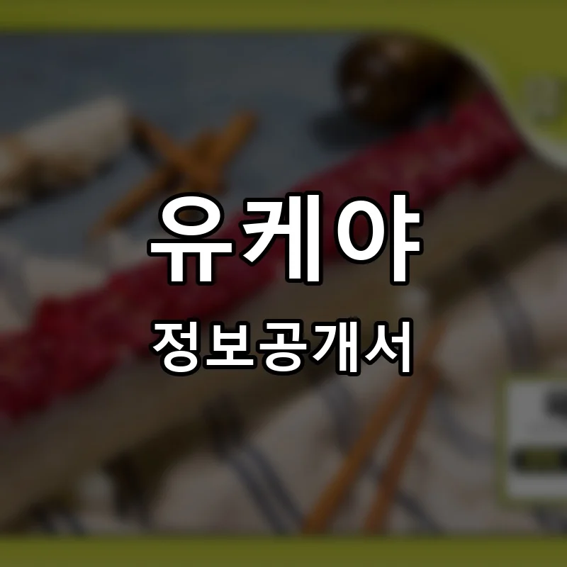 유케야 프랜차이즈 창업 비용 정보공개서 요약
