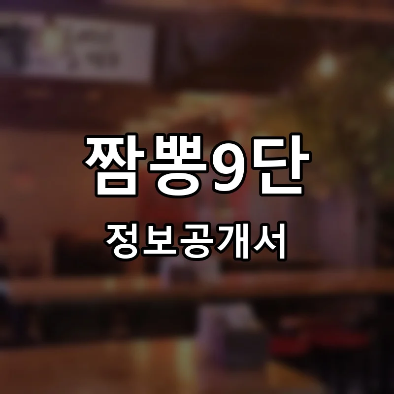 짬뽕9단 프랜차이즈 창업 비용 정보공개서 요약
