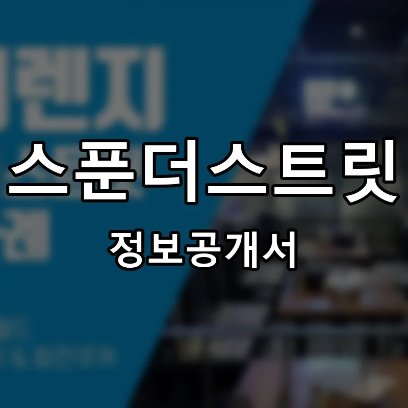 스푼더스트릿 프랜차이즈 정보공개서