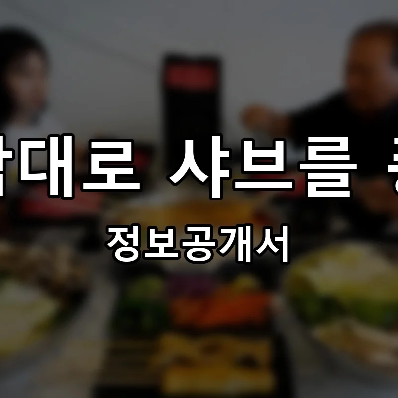 내맘대로 샤브를 퐁당 프랜차이즈 창업 비용 정보공개서 요약