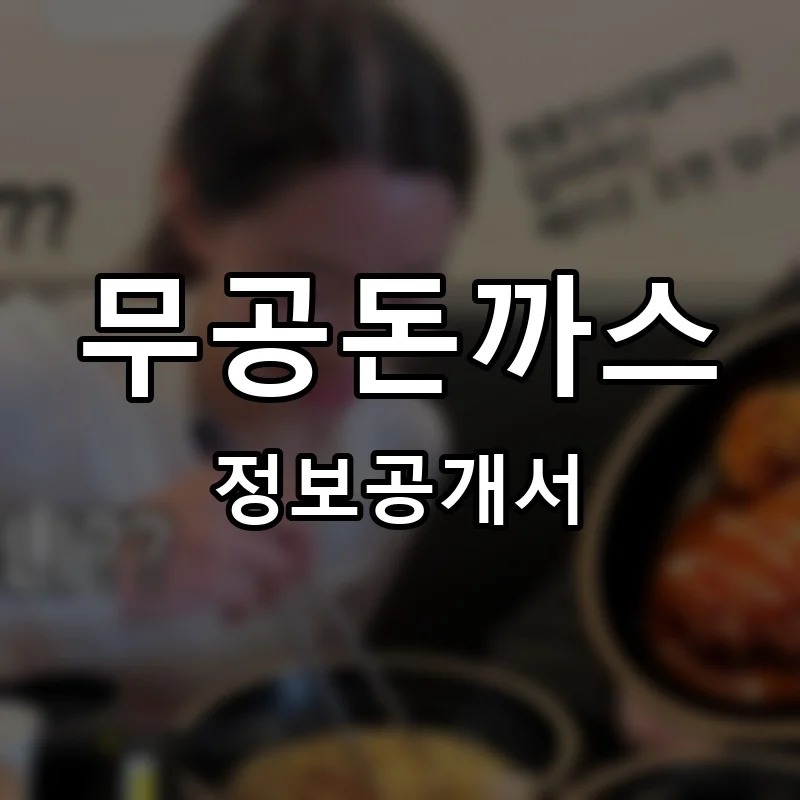 무공돈까스 프랜차이즈 창업 비용 정보공개서 요약