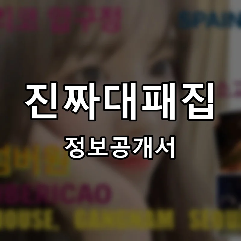 진짜대패집 프랜차이즈 정보공개서
