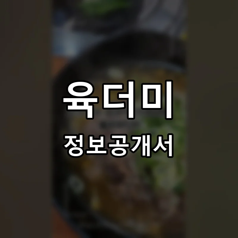 육더미 프랜차이즈 창업 비용 정보공개서 요약