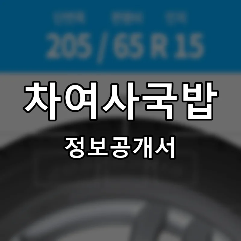 차여사국밥 프랜차이즈 창업 비용 정보공개서 요약