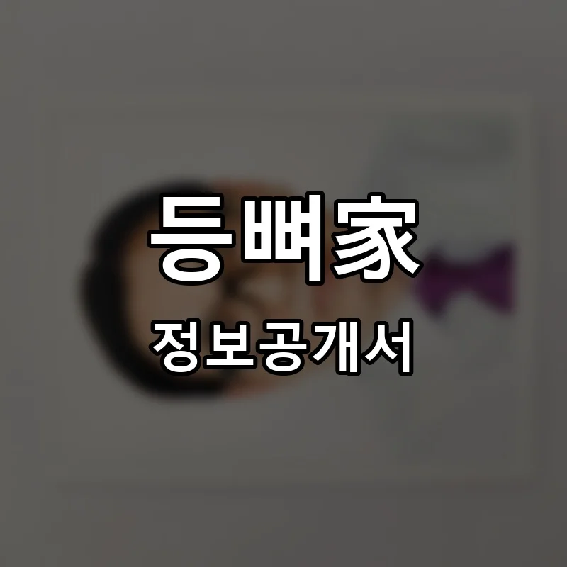 등뼈家 프랜차이즈 창업 비용 정보공개서 요약