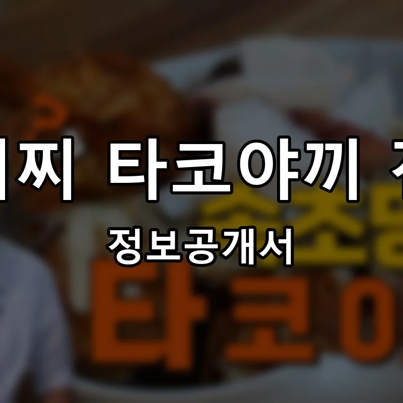 타코이찌 타코야끼 전문점 프랜차이즈 창업 비용 정보공개서 요약