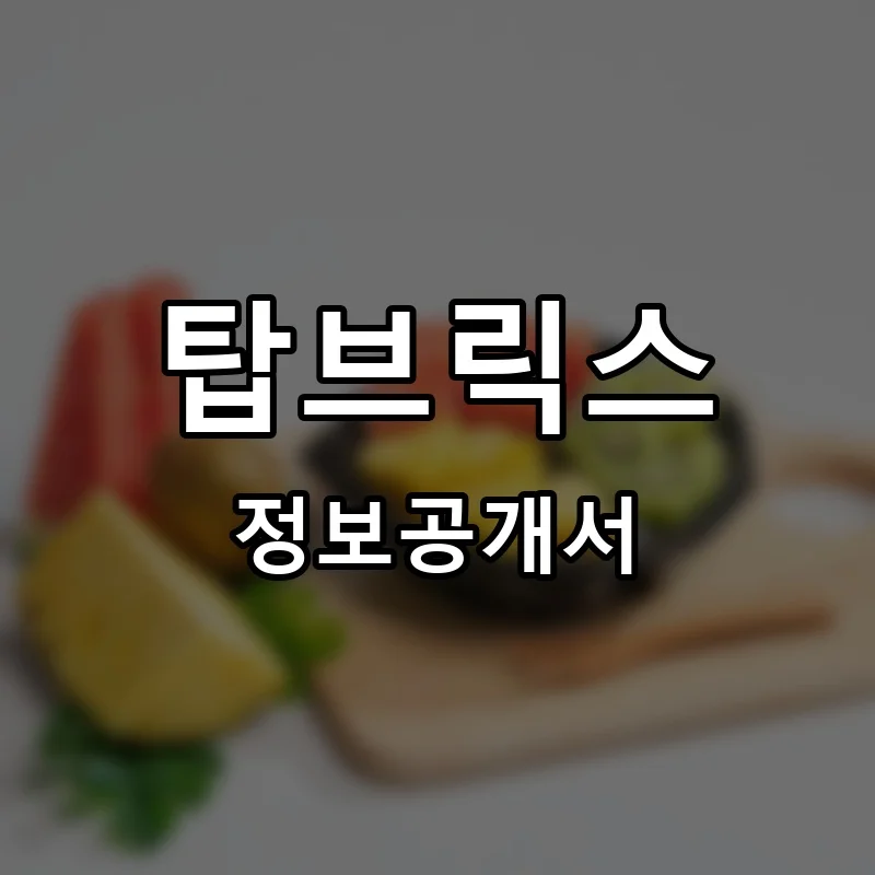 탑브릭스 (TOP BRIX) 프랜차이즈 정보공개서