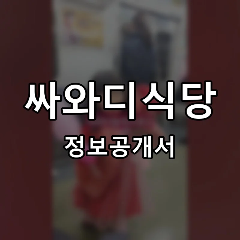 싸와디식당 프랜차이즈 창업 비용 정보공개서 요약