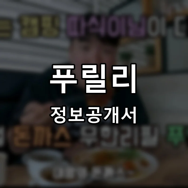 푸릴리 프랜차이즈 정보공개서