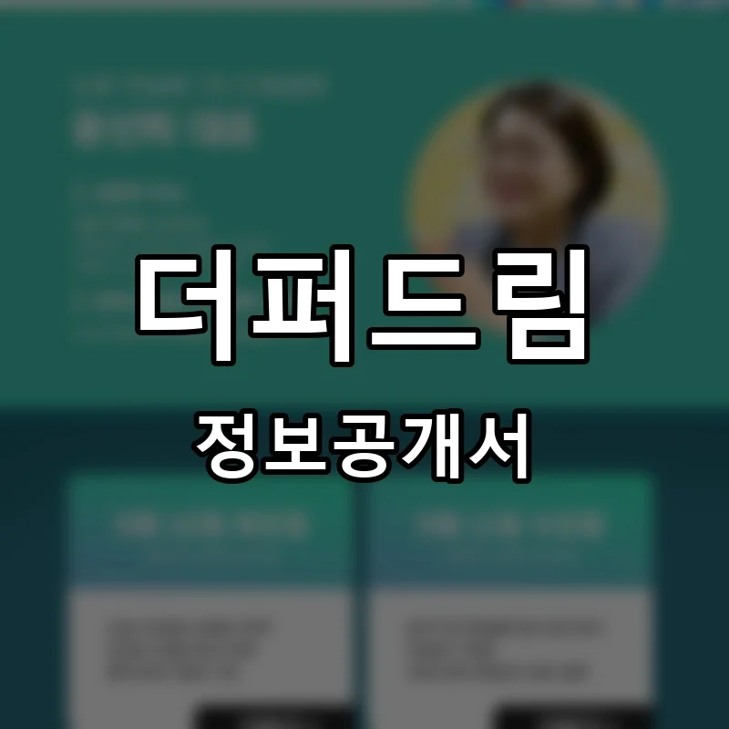 더퍼드림 프랜차이즈 창업 비용 정보공개서 요약